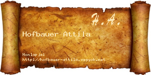 Hofbauer Attila névjegykártya