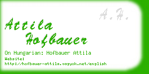 attila hofbauer business card